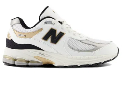 Pre-owned New Balance 2002r Sneakers In White/black/gold In Multi