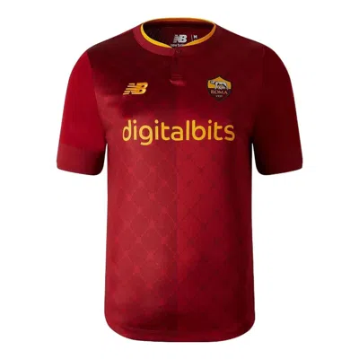 New Balance 22/23 As Roma Home Jersey 'burgundy Yellow' In Red