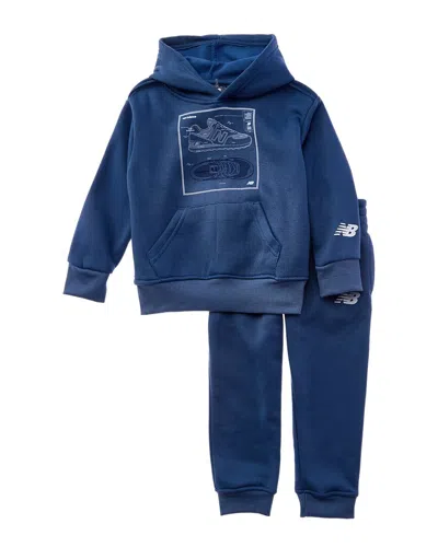New Balance Kids' 2pc Fleece Hoodie & Jogger Set In Blue