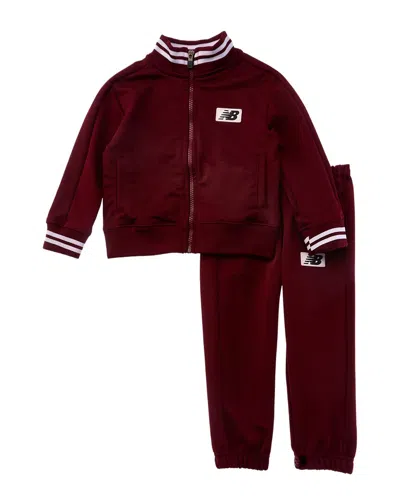 New Balance Kids' 2pc Full Zip Jacket & Pant Set In Red