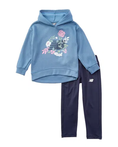 New Balance 2pc Hoodie & Legging Set In Blue