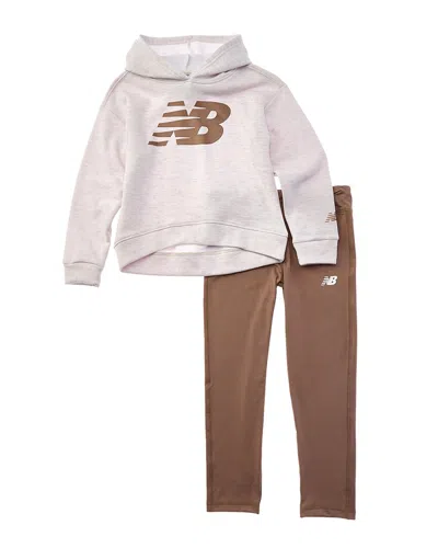 New Balance 2pc Hoodie & Legging Set In Brown