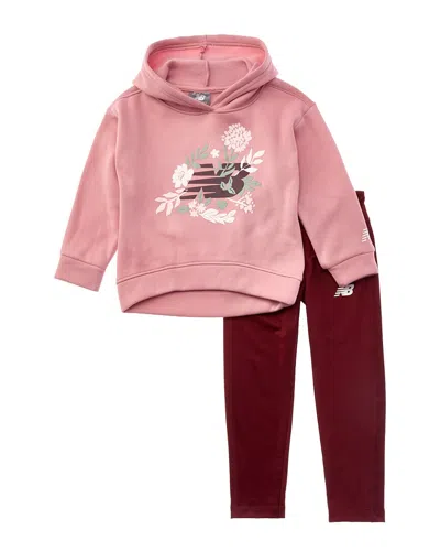 New Balance Kids' 2pc Hoodie & Legging Set In Pink
