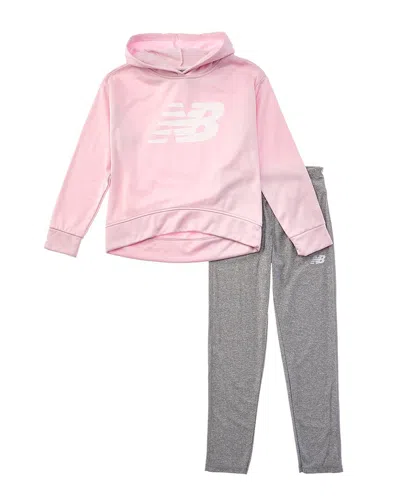 New Balance 2pc Hoodie & Legging Set In Pink