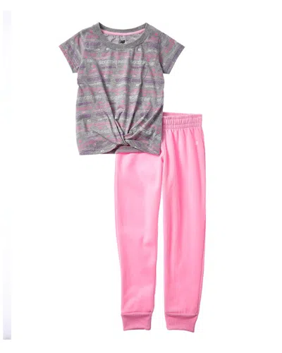 New Balance Kids' 2pc T-shirt & Jogger Set In Pink