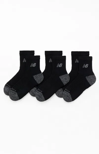 New Balance 3 Pack Black Active Quarter Socks