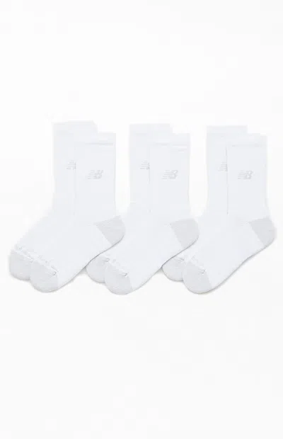 New Balance 3 Pack White Active Crew Socks