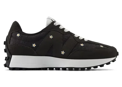 Pre-owned New Balance 327 Floral Embroidery (women's) Sneakers In Black Cement/white