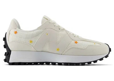 Pre-owned New Balance 327 Floral Embroidery (women's) Sneakers In Sea Salt/sizzle/parchment