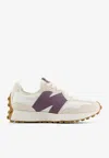 New Balance 327 Low-top Sneakers In Linen With Sea Salt And Dark Ice Wine In Brown