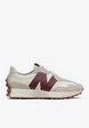 NEW BALANCE 327 LOW-TOP SNEAKERS IN MOONBEAM WITH CLASSIC BURGUNDY