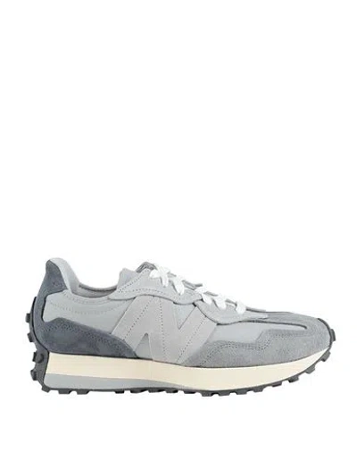 New Balance 327 Man Sneakers Light Grey Size 9 Leather In Gray