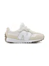 New Balance 327 Mesh Suede Sneakers In White