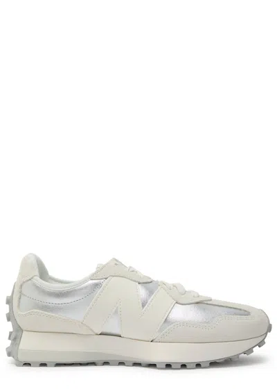 New Balance 327 Panelled Metallic Leather Sneakers In Gray