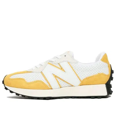 New Balance 327 Premium Sneakers In White And Yellow