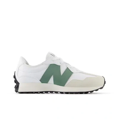 New Balance Kinder 327 In Weiss/grün, Synthetic, Grösse 40 In White/dark Juniper