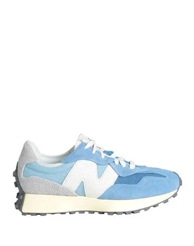 New Balance 327 Woman Sneakers Light Blue Size 7.5 Leather, Textile Fibers