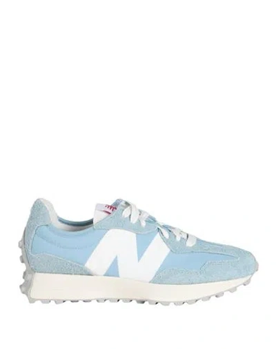 New Balance 327 Woman Sneakers Sky Blue Size 7.5 Leather, Textile Fibers