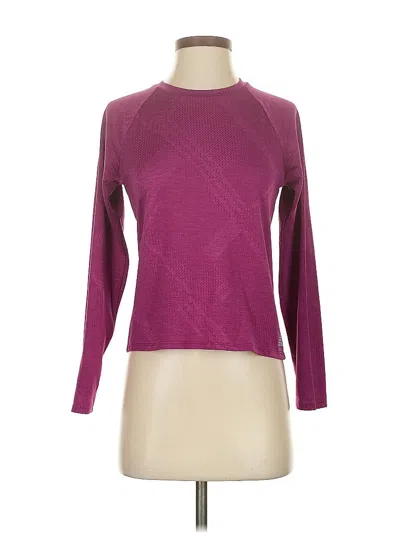 Pre-owned New Balance 3/4 Sleeve T-shirt In Burgundy