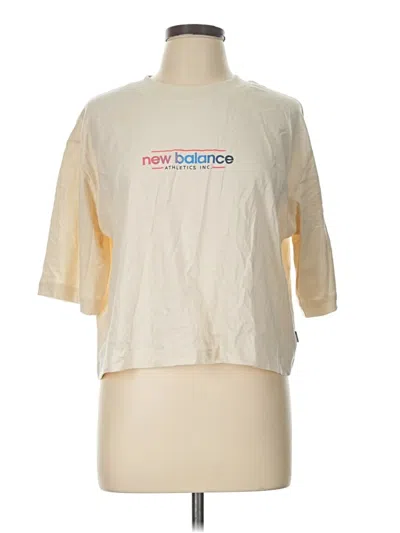 Pre-owned New Balance 3/4 Sleeve T-shirt In Ivory