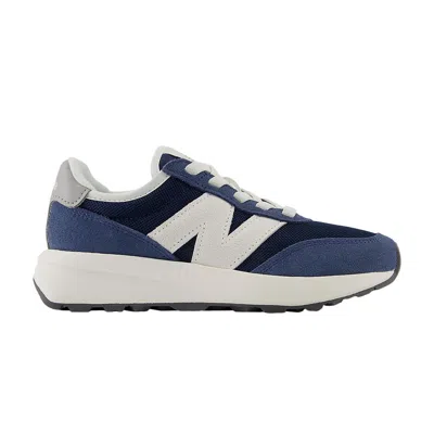 Pre-owned New Balance 370 Bungee Lace Little Kid Wide 'navy Sea Salt' | Blue | Kid's Size 2