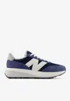 New Balance 370 Low-top Sneakers In Nb Navy With Sea Salt In Blue