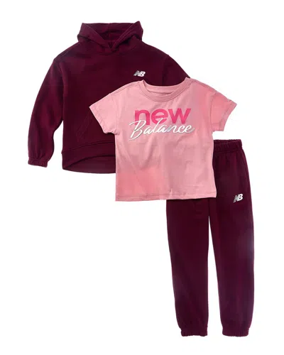 New Balance Kids' 3pc Hoodie, T-shirt & Jogger Pant Set In Multi