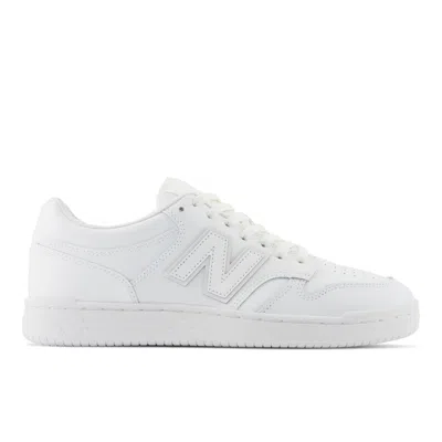 New Balance White Artificial Leather Trainer