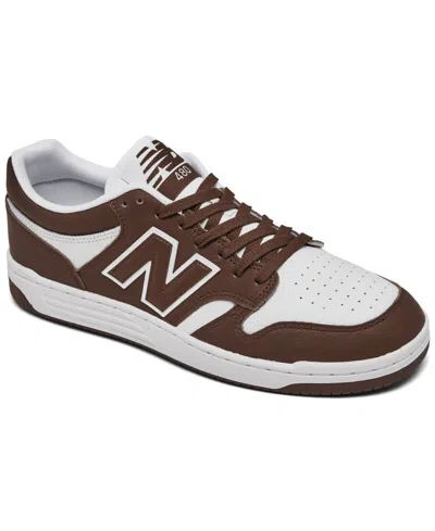 New Balance 480 Bb480lhb Sneakers Women's 4.5 Brown White Athletic Shoes Tf2271