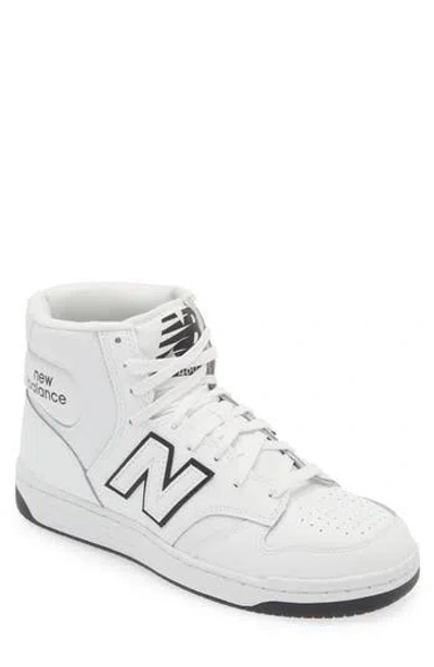 New Balance 480 High Top Sneaker In White/black
