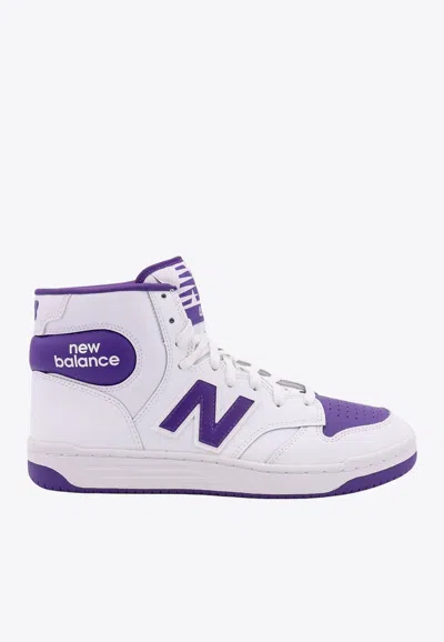 New Balance 480 皮质高帮运动鞋 In White