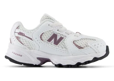 Pre-owned New Balance 530 Bungee Lace Sneakers In White/dark Ice Wine