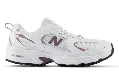 Pre-owned New Balance 530 Bungee Lace Sneakers In White/dark Ice Wine