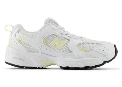 Pre-owned New Balance 530 Bungee Lace Sneakers In White/lemon In Multi
