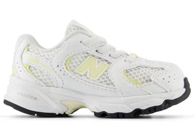 Pre-owned New Balance 530 Bungee Lace Sneakers In White/lemon In Multi