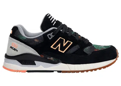 Pre-owned New Balance 530 Floral (women's) Sneakers In Black/steel/cosmic Coral