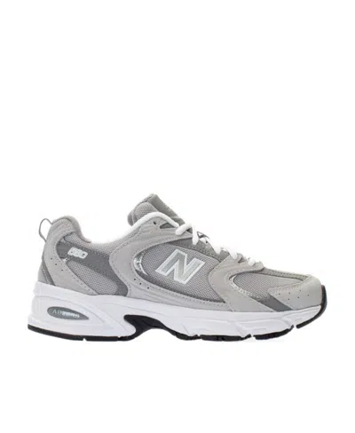 New Balance Mens Raincloud Grey White Mr530 Logo-embossed Leather And Mesh Low-top Trainers