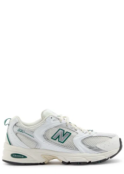 New Balance 530 Panelled Mesh Sneakers In White And Green
