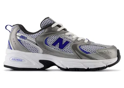 Pre-owned New Balance 530 Royal Sneakers In Dark Silver Metallic/team Royal