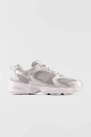 New Balance Womens Moonbeam Men's Mr530logo-embossed Leather And Mesh Low-top Trainers In Grey/silver Metallic