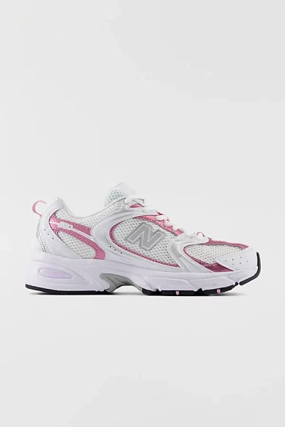 NEW BALANCE WOMEN'S 530 SNEAKER IN WHITE WITH PINK SUGAR AND SILVER METALLIC, WOMEN'S AT URBAN OUTFITTERS