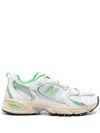New Balance White & Green 530 Sneakers