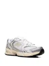 New Balance Mesh Rubber Sole Sneakers With Silver Accents In Gray