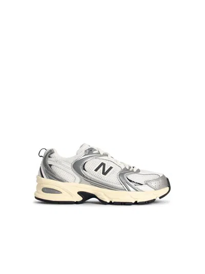 New Balance '530' White Fabric Sneakers In Silver