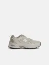 New Balance '530' White Mesh Sneakers In White
