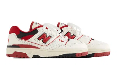 Pre-owned New Balance 550 Aime Leon Dore White Red (ps) In White/red