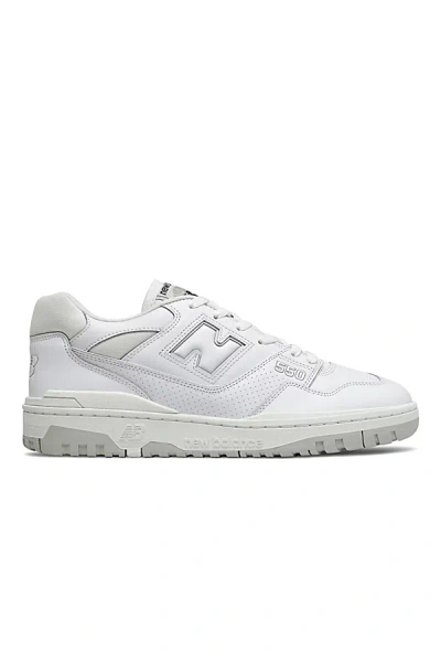New Balance 550 Perforated Leather Sneakers In White