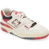 New Balance Vintage-effect 550 Sneakers In Sea Salt/team Red