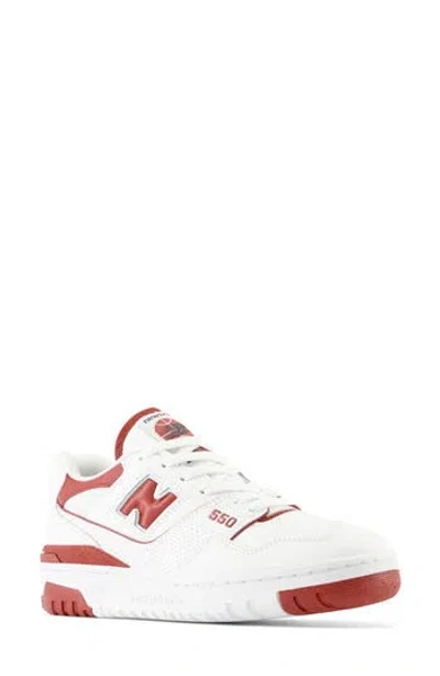 New Balance 550 Basketball Sneaker In White/brick Red