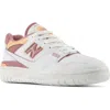 New Balance 550 Basketball Sneaker In White/ Rosewood